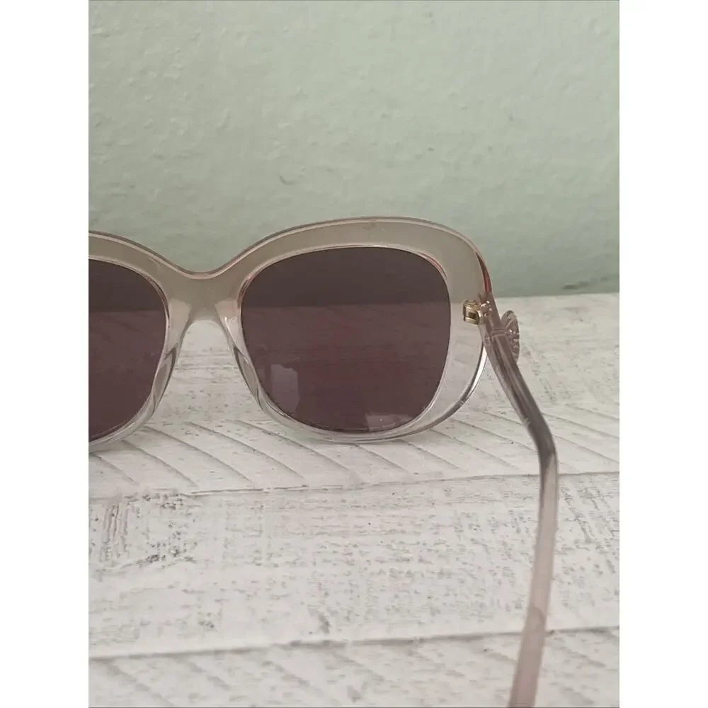 Coach Transparent Beige Acetate Sunglasses with Brown Lenses